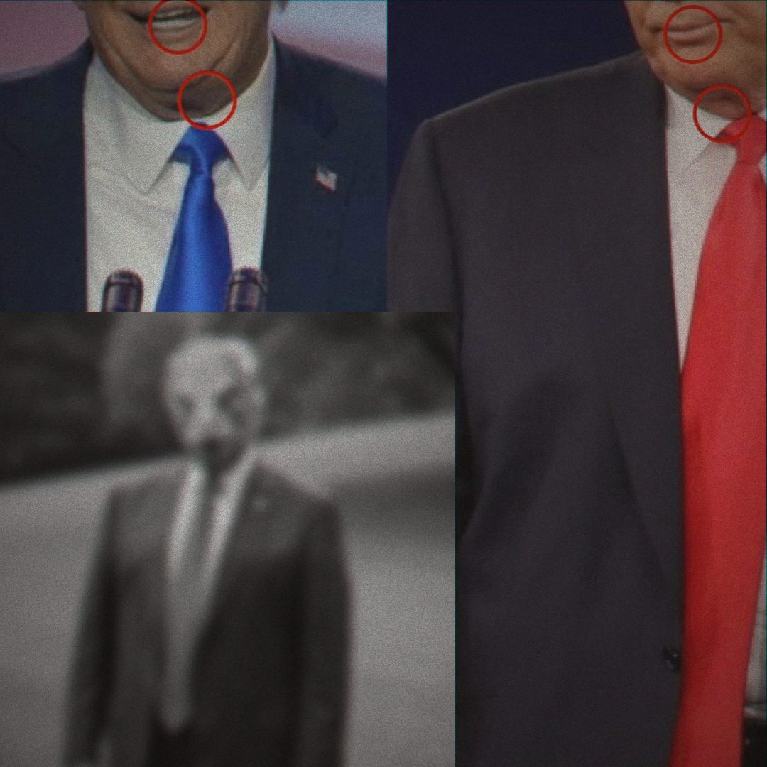 Politicians collage with facial anomalies